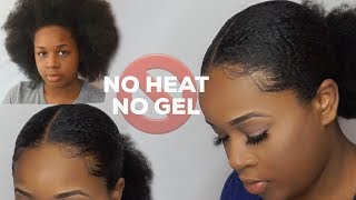 How To : Slick Sleek Ponytail On 4C Natural Hair W/ Heat Or Gel