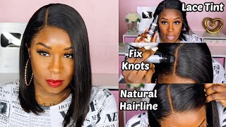 Natural No Baby Hair Install | Fix Over Bleached Knots & Blend Lace On Lace Wig | Hairvivi