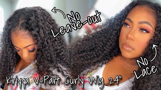 No Leave Out, No Lace Thin V-Part 24'' Curly Wig | Ft. Kriyya Hair