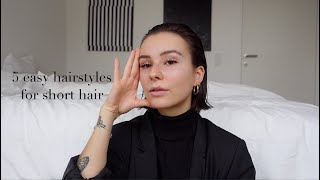 5 Easy Hairstyles For Short Hair ( English Subtitles)