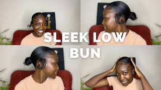 How To :Sleek Low Bun | Hairstyle | Hair Tutorial | Relaxed Hair