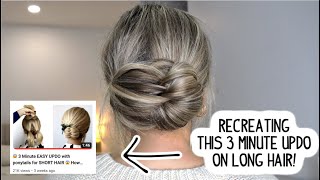 3 Minute Easy Updo Hack For Short, Medium, And Long Hair!