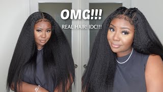 Wow!  4C Edges!! The Most Natural Kinky Straight Wig Ever| Alipearl Hair