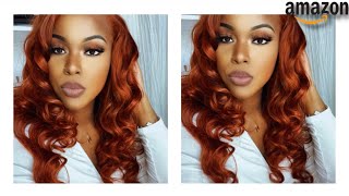 24" Copper Brown Body Wave Lace Wig Install | Unice Amazon