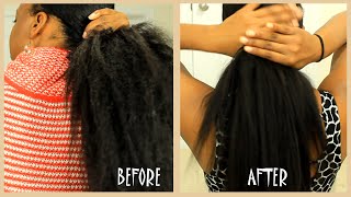 Coarse Yaki To Keratin Pin Straight Hair ( At Home Keratin Smoothing Treatment) | Abbyliciouz