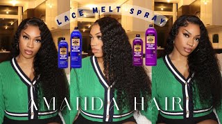 Ebin Lace $6 Melt Spray + Flawless 28" Curly Wig Install | Ft. Amanda Hair