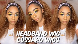 Ombre Honey Blonde Curly Headband Wig | Cossaro Wigs | Lindsay Erin