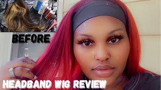 I Dyed My Headband Wig From Vrvogue On Aliexpress | Dyed From Blonde To Red | Supermom3Tv