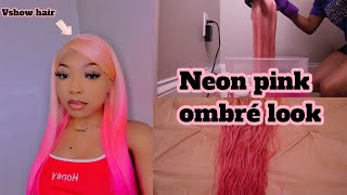 I Colored  My 613 Wig Completly Pink Ft. Vshow Hair | Shalaya Dae