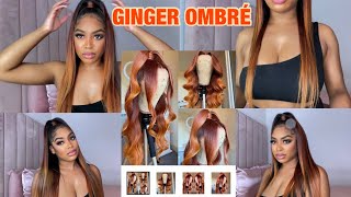 Easy Diy Half Up Half Down Ponytail | No Sewing/Glue Needed! | Ginger Ombre Ponytail