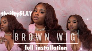 Brown Hair On Black Women  | Install 22" Hd Lace Loose Wave Wig W/ Me | 180% Density | Thriftys