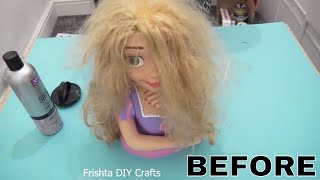 How To Fix Doll Hair - Restore Tangled, Frizzy, Messy Doll Hair I Fixing An Old Ag Doll