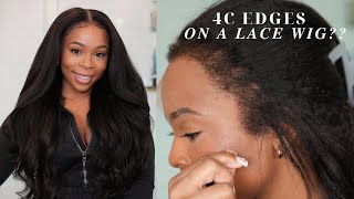 4C Edges? On A Wig? How To: Natural Hairline | Looks Like Real Hair  | Mimics 4C Edges | Wowafrican