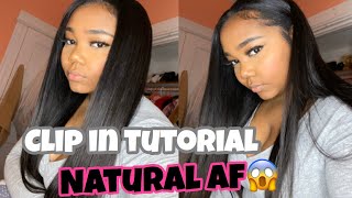 Most Easy & Natural Looking Clip In Tutorial | Clip Ins For Natural Hair