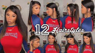 Simple Hairstyles For Straightened Natural Hair Part 2 | Flat Ironed Long Natural Hair