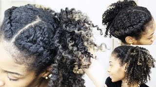 Natural Hair Twist Out Hairstyles| Flat Twist Side Ponytail