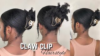 Easy Claw Clip Hairstyle Tutorial On Thick Natural Hair | Easy Claw Clip Hairstyle Tutorial