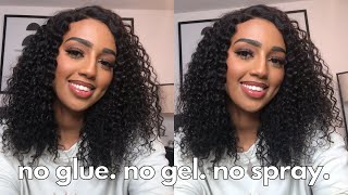1 Minute Curly Wig Install Ft. Gorgius Hair  | No Product, Beginner Friendly, Super Easy
