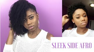 Sleek Side Afro On Short Natural Hair || Better Length Clip Ins