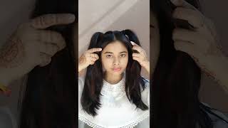 Two Side High Ponytail Hairstyles For School  #Shorts #Hairstyle #Tutorial  || Sneha Gupta