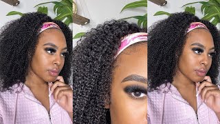 No Glue * No Lace Melt * Super Natural Lace Headband Wig Install | Quick & Easy Ft. Ygwigs