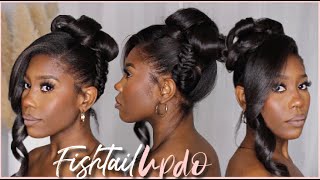 Fishtail Updo | Regal Black Girl | Relaxed Hair