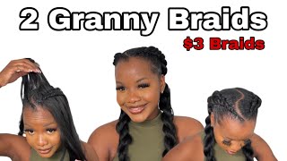 2 Simple Granny Braids | Natural Hair Protective Hairstyle #Naturalhairstyles