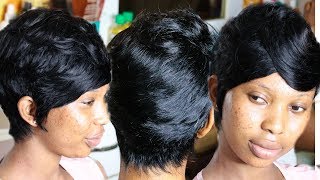 No Closure No Leave Out Pixie Cut Hairstyle / Very Detailed /Stocken Cap And Bandage Method