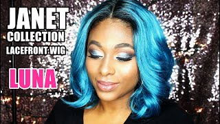 Blue Hair I Don'T Care! | Janet Collection Lace Front Wig Luna Aquad.Blue