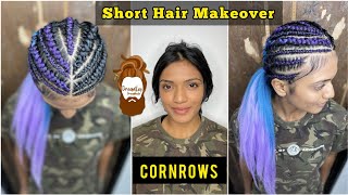 How We Make Cornrows With Hair Extensions On Short Hair  | Mumbai Hairstylist | Hairstyle Idea'