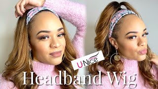 No Glue, No Lace! First Time Trying A Headband Wig | Unice Hair