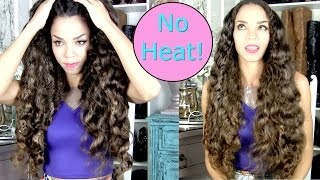 No Heat Curls Tutorial - Big Soft Curls Without Heat Hair Tutorial - No Rollers