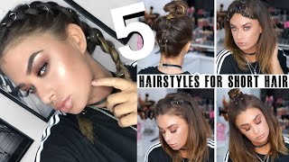 5 Hairstyles For Short Hair! - How To Wear Hair Rings!