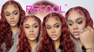 Must Have! Reddish Brown Frontal Wig Install | Step By Step Ft. Recool Hair