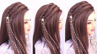 Engagement Hairstyle For Wedding L Bridal Hairstyles Kashees L Wedding Hairstyles L Mehndi Hairstyle