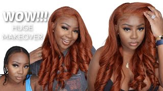 Perfect Color & Curls!  Copper Brown 13X4 Body Wave Wig Install | Unice
