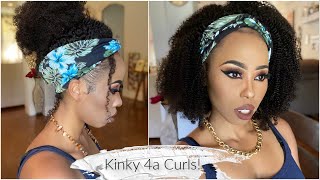 Affordable Kinky Coils! 4A Texture Dupe! Kinky Curly Human Hair Headband Wig! Feat. Myshinywigs