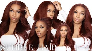 Kinky Straight To Body Wave  | The Perfect Reddish Brown Color | Sunber Hair