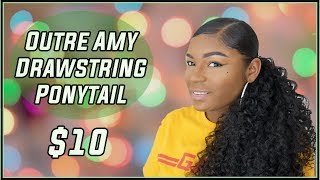 How To: Sleek Ponytail On Natural Hair For $10 | Outre Amy Drawstring | Wig Review