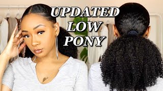 Updated: Low Sleek Ponytail On Natural Hair Using Only One Brand