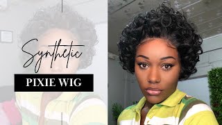 Short Synthetic Curly Pixie Cut Wig Review | Ft @Aliachoos