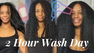 Quick Wash Day Routine For Long Natural Curly Hair/3Bc 4A - Start To Finish 2023