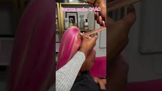 Pink Skunk Stripe Ponytail  Sleek Genie Ponytail On Short Natural Hair Ft.@Ulahair