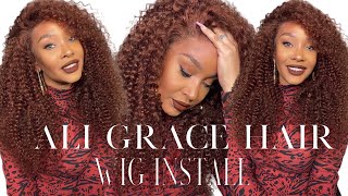 The Perfect Valentine'S Day Wig!! Reddish Brown Curly Wig Install Ft. Ali Grace Hair