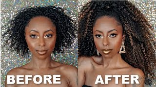 How To: Short To Long Natural Hair, No Damage No Breakage!!  Clip In Extensions Install