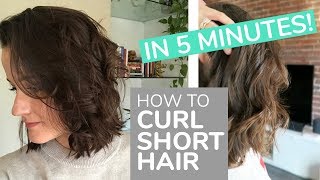 How To Curl Short Hair Quickly With A Straightener \\ Real Time Tutorial