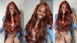 Must See  Perfect Fall Color Reddish Brown Wig Glueless Install Ft Unice Hair |