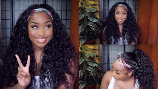 What Wig !? I'Ll Wait | Throw On And Go Waterwave Headband Wig X Unice Hair | Ep 2