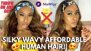 Blonde Brown Highlight Headband Wig Unboxing Try On & Review!! Ft Niawigs
