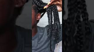 Jumbo Knotless Box Braids Ponytail On Natural Hair| Natural Hairstyles, Protective Hairstyles